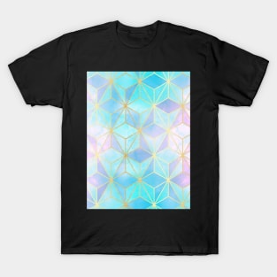 Iridescent & Gold Geometric Pattern T-Shirt